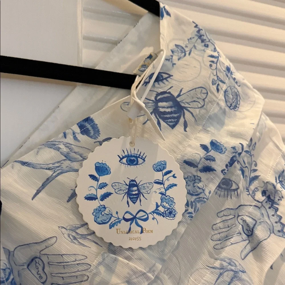 Elegant Blue Floral Maxi Dress - Picture 3 of 3